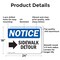 Signmission Sidewalk Detour Right Arrow OSHA Notice Sign, Aluminum, 24in W x 18in L, 2PK OS-2PACK-NS-A-1824-L-18327 - alternate 4